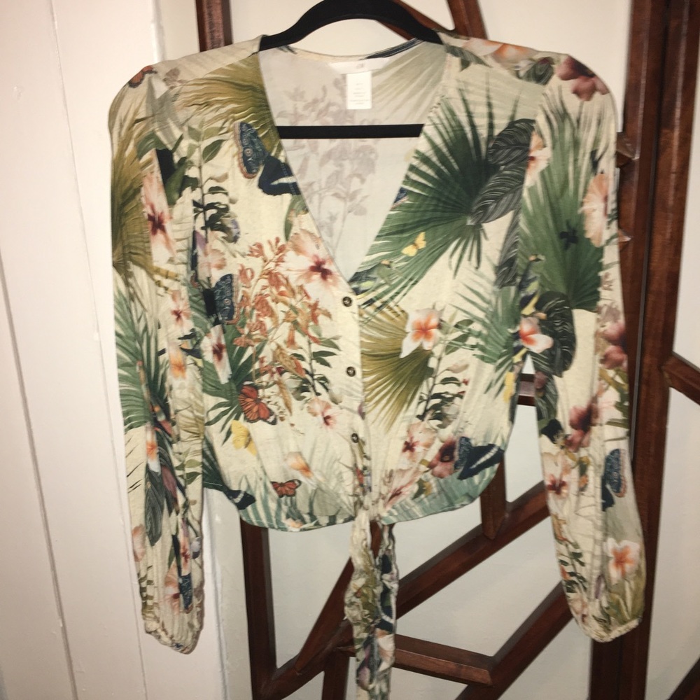 H&M Floral Knot Blouse